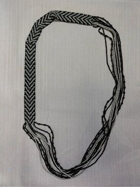 Black/silver seed beaded necklace